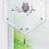 HeichkelL Voile Net Curtains, Owl Pattern, Transparent Embroidered Bistro Curtain
