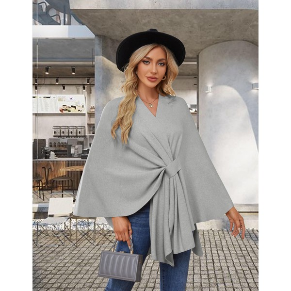 PULI PULI Women's Elegant Shawl Wraps Soft Open Front Poncho