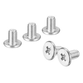 uxcell M3-0.5 x 5mm 20Pcs Flat Round Head Screws 304 Stainless Steel Phillips Drive Machine Screws Hardware Fastener for Furniture Connection