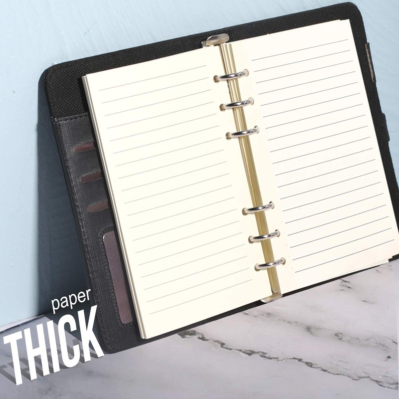 Purture Refill Lined Paper, Leather Journal Refills Lined, 6-Holes Inserts