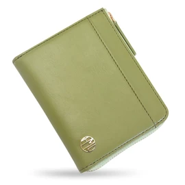 HAKATA NO MORI LEATHER Genuine Leather Mini Wallet, L-Shaped Zipper, Compact, Bifold Wallet, Box-Type, Coin Purse, Skimming, Magnetic, Prevention, Chabara, Multi-functional, Business, Leather, Cow