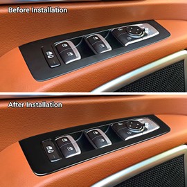 Hellet 4PCS Door Window Control Panel Cover Trim for Kia 2020-2025 Telluride Accessories Black Stainless Steel Material Window Switch Protection