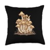 Enoki Mushrooms With Gnomes Throw Pillow