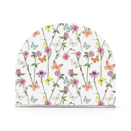 Meadow Flowers and Flying Butterflies Napkin Holder, Acrylic Napkin Holders for Table Cocktail Napkins Dispenser Paper Stand for Kitchen Dining Restaurant Home Bar