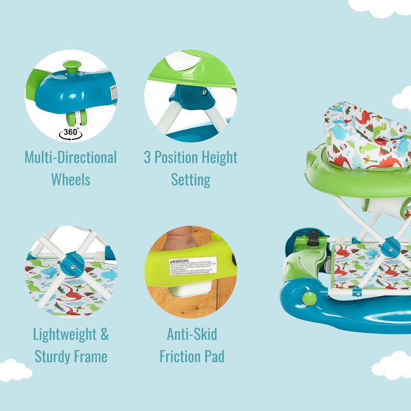 Dream On Me Baby Steps Baby Walker in Blue and