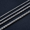 925 Sterling Silver Rope Chain 1.5MM, 2MM, 3MM, 3.5MM Diamond