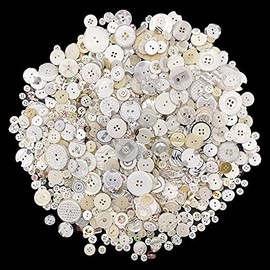 600-700 botones de concha para manualidades, botones blancos surtidos a granel, botones de manualidades de varios tamaños para manualidades, manualidades, decoración