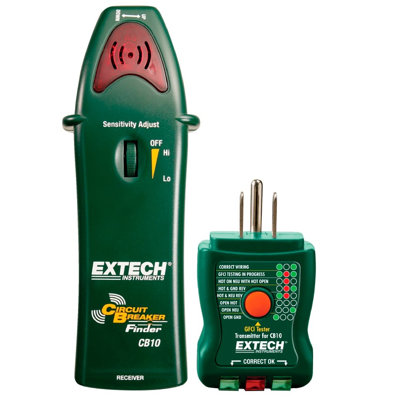 Extech CB10 Circuit Breaker Finder, Locates fuses/Breakers, Tests receptacles and