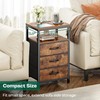 Huuger Nightstand with Charging Station, 27.6 Inch Bedside Table with