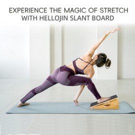 Wood Slant Board Calf Stretcher - Professional Calf Stretcher Slant Board for Physical Therapy, Incline Stretching, and Rehabilitation Exercises - Durable and Adjustable Balance Tool (Bamboo)