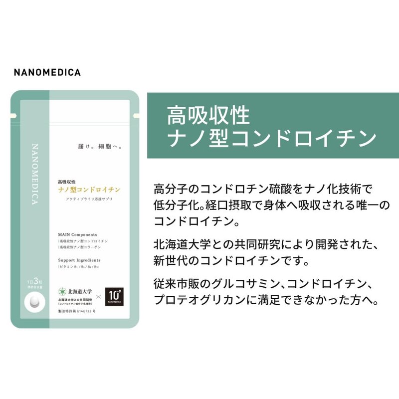 NANOMEDICA 高吸収性 ナノ型コンドロイチン 15g (160mg×約93粒入) 丸共バイオフーズ