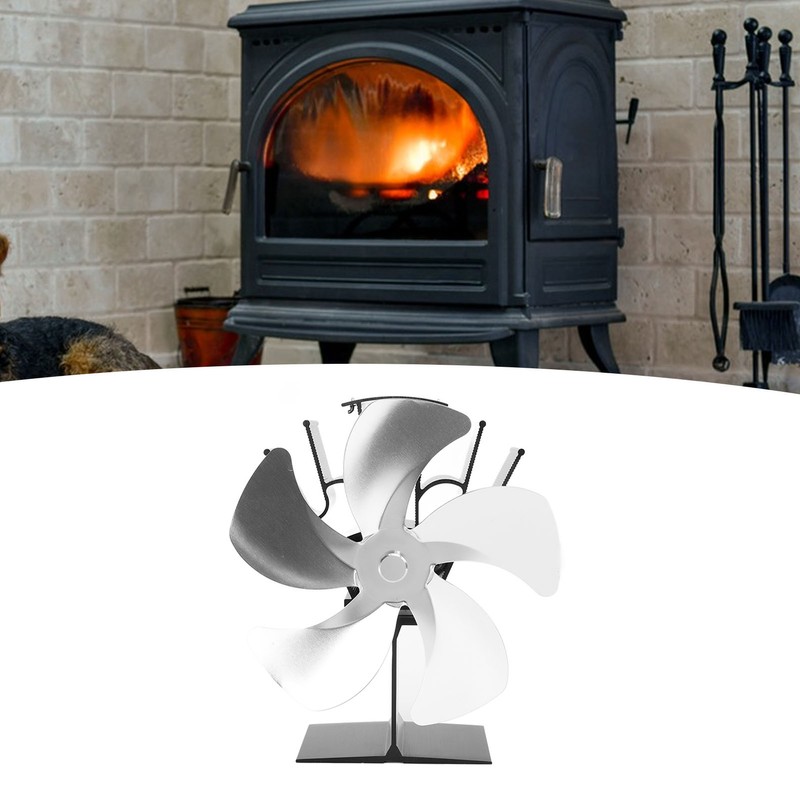 5 Blade Heat Powered Stove Fan Fireplace Fans Self Generating