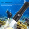5000LM Diving Flashlight 4 Modes Underwater IPX8 Waterproof Submersible White