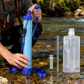 Outdoor Water Filter Straw, Personal Water Filtration System for Camping, Hiking, Travel & Emergency