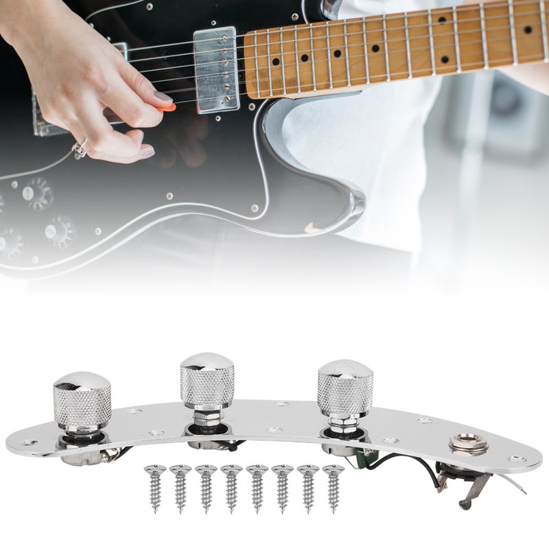 Electric Bass Control Plate Assembly Silver Guitar Musical Instrument Accessories