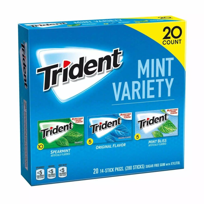 Trident Mint Variety 20 Count Sugar-Free Gum 20 14-stick Pack