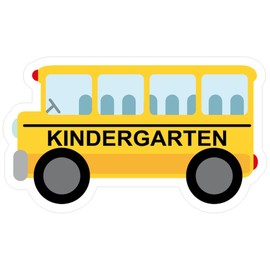 CafePress Kindergarten School Bus Medium Die Cut Sticker, 5.75" x 5.75" Matte Finish