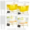 LemonRoad 4 Pack Beverage Dispensers with 60 Pcs Disposable Cups