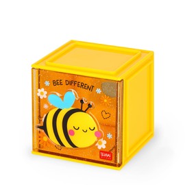Legami - Cutie Cubes Modular Desk Box, Bee Desk Organiser, Storage, Includes Sticker Sheet, Stackable, Multifunctional, ABS, 90 x 90 x 100 cm