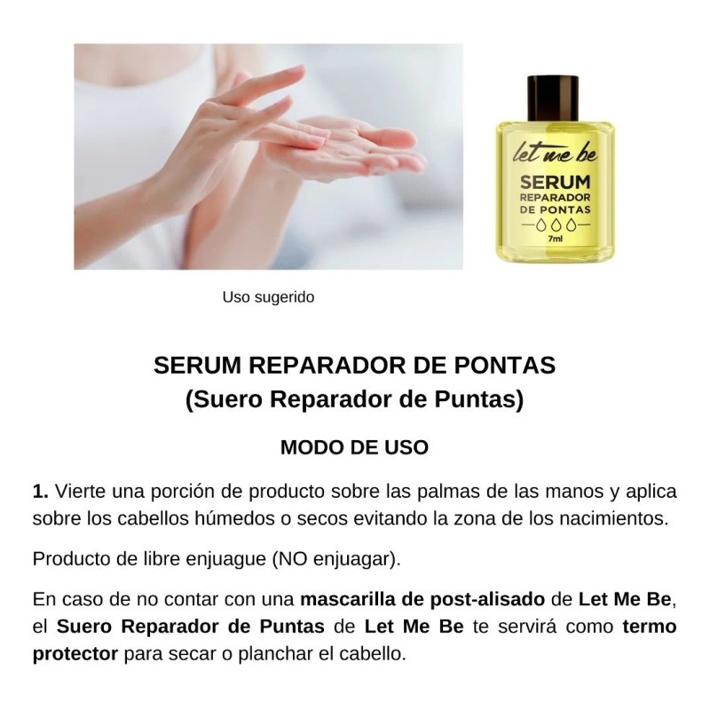 Serum Reparador De Puntas Let Me Be Protector Térmico Color