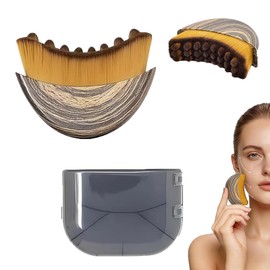 DONGFANGB Face Brush, Lymphadrenage, Facial Cleansing, Pore Cleansing, Soft Bristles, Firm, Face, Beautiful Skin Care, Promotes Circulation, Wood Grain Design, Portable, Protective Cover Included