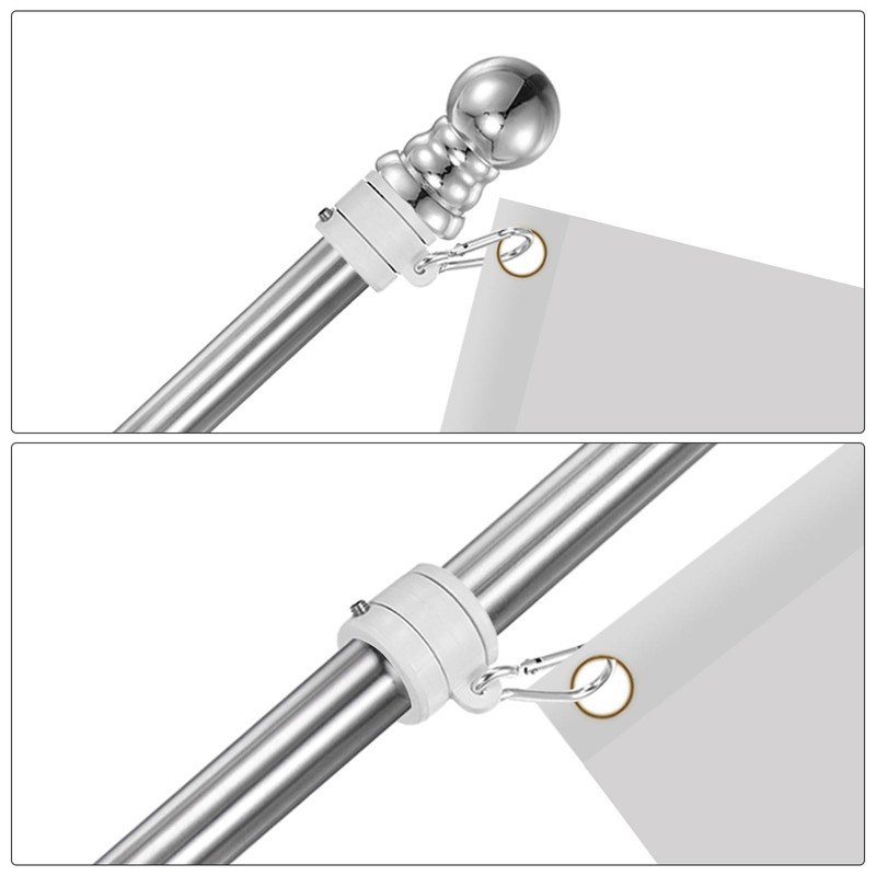 sourcing map 2pcs Flag Pole Rings, Aluminum Alloy Flagpole Rings
