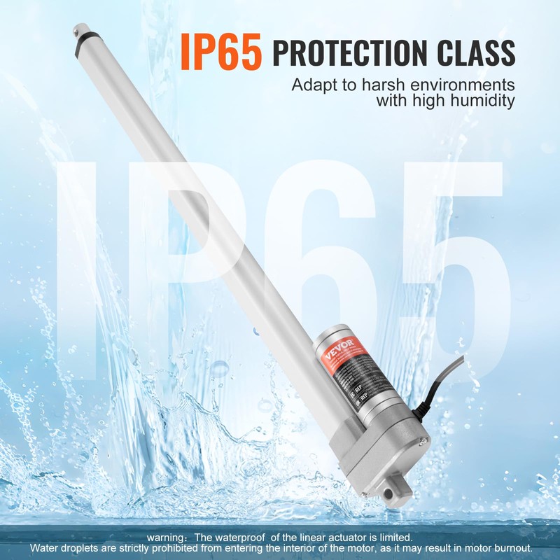 VEVOR Linear Actuator 12V, 20 Inch Waterproof IP65 Linear Actuator,