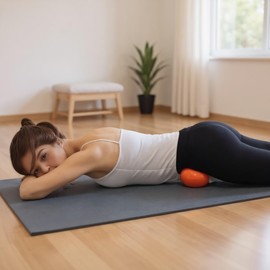 Yoga Massage Ball Smooth Ball – 4 Inch Adjustable Firmness Massage Roller Balls for Back, Neck & Floor Therapy – Gentle Deep Muscle Relief for Sensitive Soft Tissue franklin.with air pump (orange)