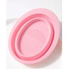 Silicone Makeup Brush Cleaning Bowl, Foldable, Pink, Portable Brush Cleaner