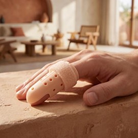 SUPVOX férula de Dedo Artritis férula de Dedo Soporte de Apoyo férulas de protección para enderezar Dedos Rotos protección de Las articulaciones Beige Talla m