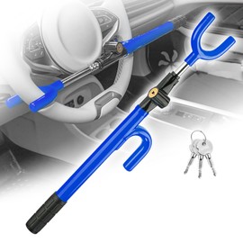 CARTMAN Vehicle Steering Wheel Lock Blue Car Anti Theft Security Lock with Adjustable Length Fit for Cars Trucks Vans and SUVs