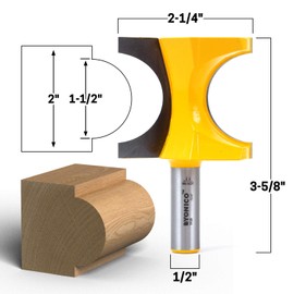 Yonico 13118 1-Inch Bead Bullnose Router Bit 1/2-Inch Shank