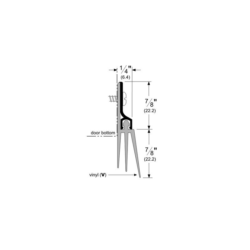 Pemko 57DV42 Triple Fin Bottom Door Sweep Dark Bronze Finish