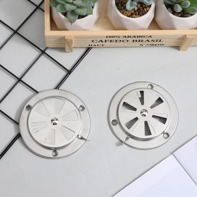 2 PCS BBQ Grill Smoker Air Vent Set, Adjustable Stainless
