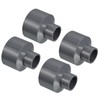 PATIKIL PVC Reducer Pipe Fitting 50x25mm, 4 Pack Straight Coupling
