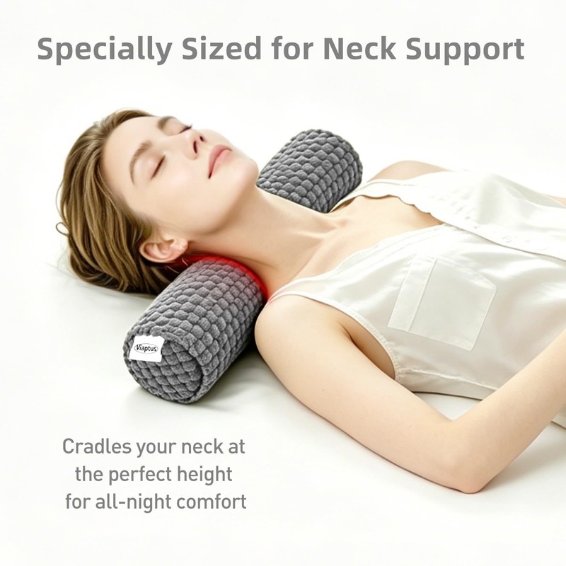 Cervical Pillow for Neck Pain, Memory Foam Neck Roll Pillow