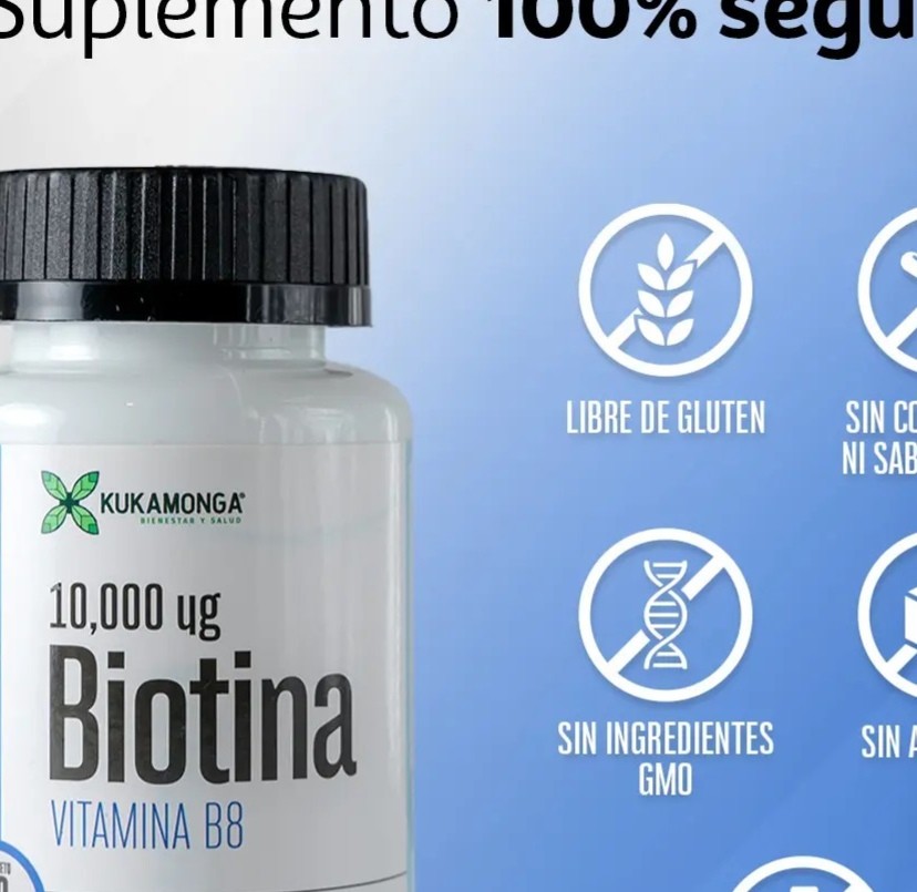 Biotina 10,000 Mg - 60 Cápsulas Sin Sabor