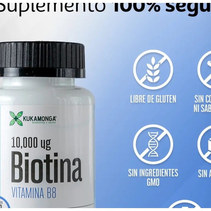 Biotina 10,000 Mg - 60 Cápsulas Sin Sabor