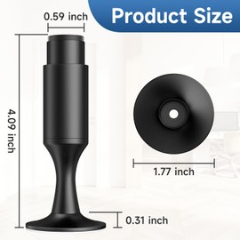 Heavy Duty Door Stoppers for Bottom of Door, 4.09" Aluminum Strong Spring Door Stop for Wall with Silicone Tip, Screw or Adhesive Mount, Suitable for Home, Commercial & Garage, Black