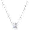 Krstudent 14K Gold Plated Cubic Zirconia Rondelle Pendant Necklace for