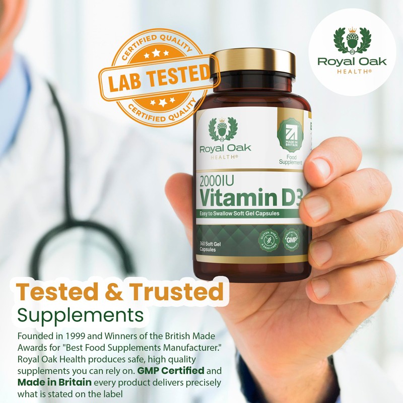 Royal Oak Health Vitamin D3 2000iu (Cholecalciferol) x360 Soft Gel