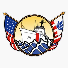HOF Trading Flags Series - Us Coast Guard 210 Wmec Vinyl Sticker Waterproof Decal Laptop Wall Window Bumper Sticker 5"