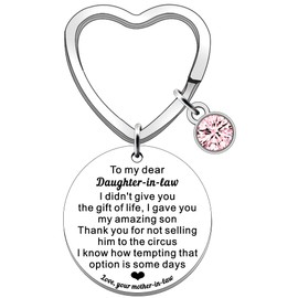 SDOFY Funny Daughter in Law Gifts from Mother in Law Daughter in Law Birthday Christmas Gifts Wedding Gifts Keyring for Daughter in Law