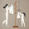 Solid Wood Coat Rack Freestanding Coat Tree with 10 Hooks,