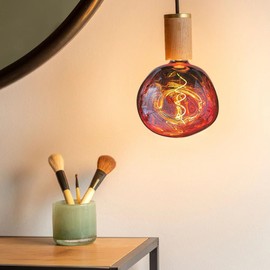 AMZStone Oversized Large Mouth-Blown LED Light Bulb,6W E27 Copper-Tinted Huge Edison Bulbs,Dimmable,S200 Warm White 2700K for Decorative,1 Pack