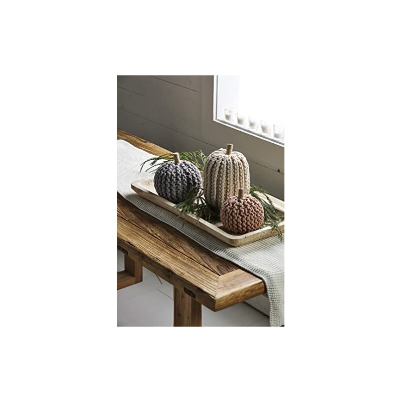 Mud Pie Knit Fabric Pumpkin, Medium