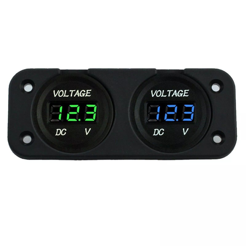 Kumbala DC 12/24V Car Dual Battery RED LED Digital Volt