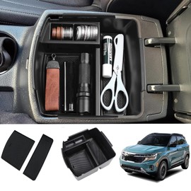 Gah Seltos Organizador de consola central personalizado para Kia Seltos 2020 2021 2022 2023 Accesorios para Reposabrazos Bandeja de Almacenamiento Interior Seltos 2024