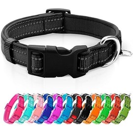 azuza Collar Reflectante para Perros, Collar Acolchado De Neopreno Suave para Mascotas con Anillo De Identificación, Ajustable para Perros Pequeños,