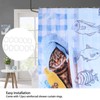 Cute Cat Fish Pattern Shower Curtain Waterproof Bathroom Decorative Bath